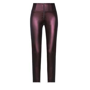 Freddy WR.UP metallic deep purple high waisted Faux leather leggings Sz L NWT